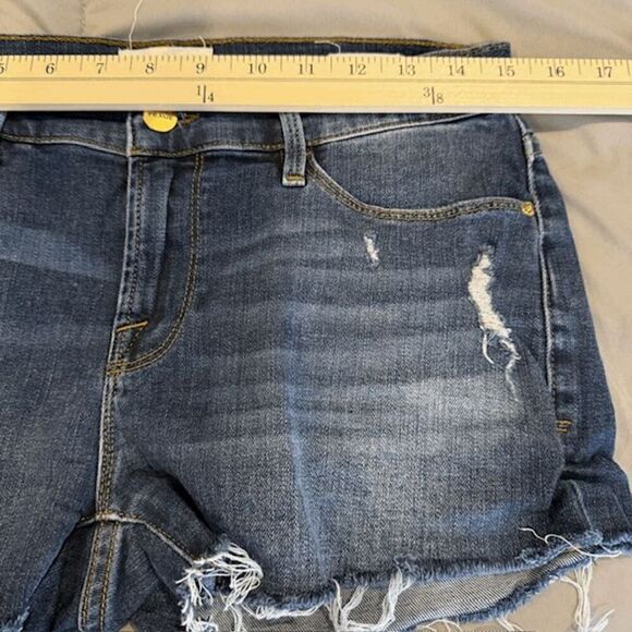 FRAME Le Cutoff Denim Shorts Azure Wash Jean Shorts Stretch Size 26 - Picture 5 of 11